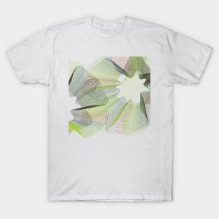 Green pattern flower abstract geometric T-Shirt